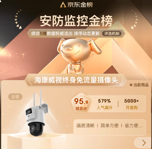 HIKVISION海康威视4G双摄像头免流量室外800万360度全景监控