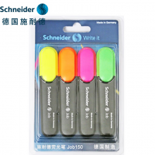 施耐德（Schneider）大容量荧光笔彩色标记号笔单支1505 黄、红、蓝、橙、绿
