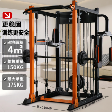 军霞（JUNXIA）史密斯机飞鸟综合训练器健身器材龙门架举重床深蹲卧推架多功能 裸机+80KG铃片+