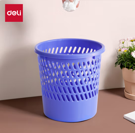 得力(deli)Ф260mm(9.5L)经典耐用圆纸篓
