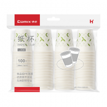 齐心(Comix)加厚一次性水杯/纸杯 100个装200ml 7安