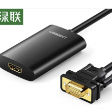 绿联 VGA转HDMI线转换器带音频接口 投影仪高清视频转接头 台式机笔记本机顶盒连多媒体显示器40