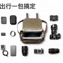 锐玛锐玛 乐系列单肩帆布皮革摄影包便携佳能单反包多功能相机包双肩斜挎背包 L21双肩/单肩包