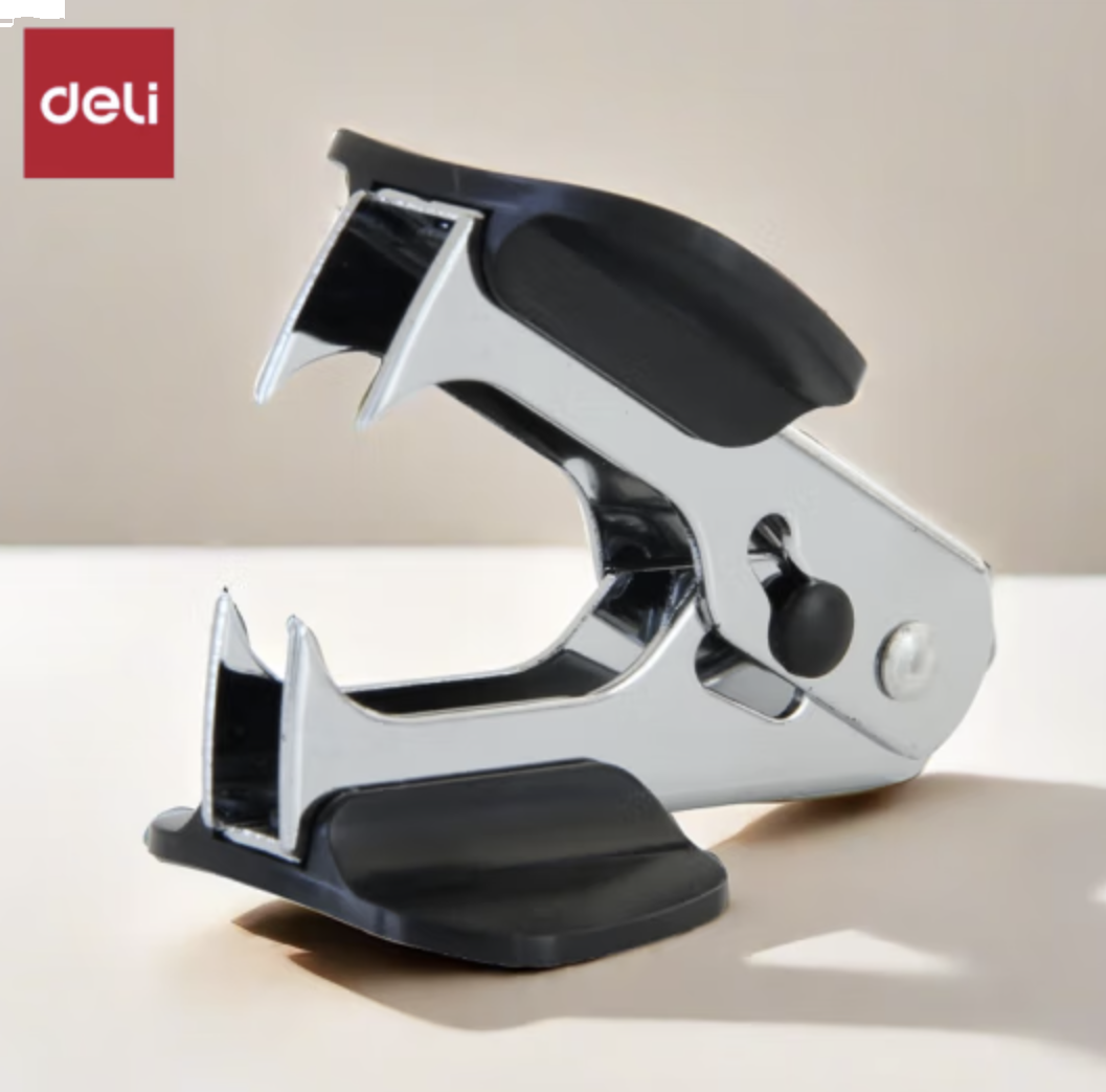 得力(deli)12#高效便捷起钉器拔钉器 带安全锁 订书机配套工具 黑色0231