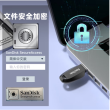 闪迪（SanDisk）32GB USB3.2 U盘 CZ550黑色 安全加密 数据恢复 