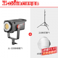 金贝JL-220BI可调色温摄影补光灯直播灯led补光灯视频直播摄影灯拍摄美妆饰品柔光灯单灯球形套装