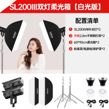 神牛（Godox）补光灯SL200W三代LED摄影灯SL200III两灯套装【柔光箱*2】