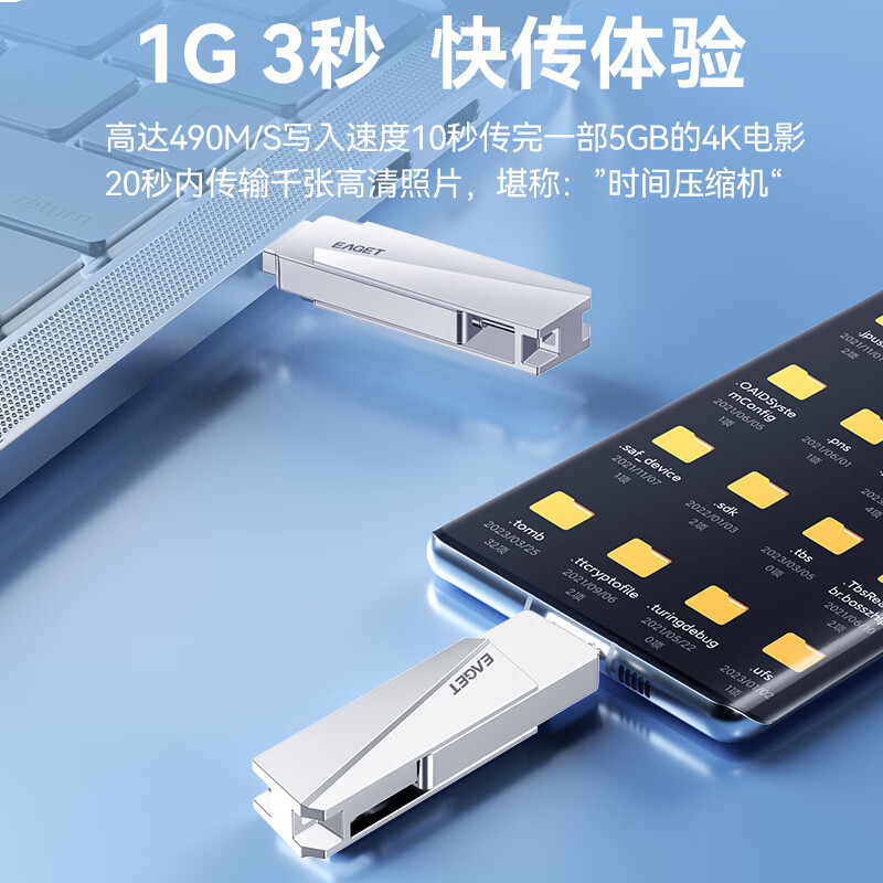 忆捷（EAGET）512GB 固态U盘 USB3.2 Gen2 Type-C双接口 SU60高速大容