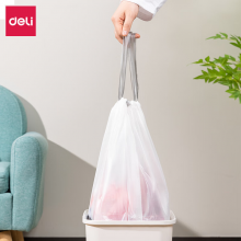 得力（deli）抽绳手提垃圾袋 提手防脏加厚防破家用办公 50*60cm60只 LQ506