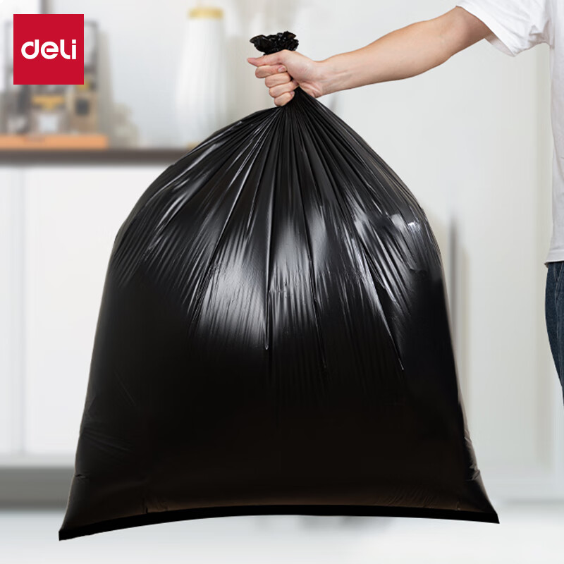 得力（deli）物业大垃圾袋 加厚大容量承重10kg 80*100cm50只 LQ507