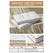 水星家纺枕头 蚕丝枕PRO 颈椎护颈慢回弹记忆棉A类枕头芯家用单只74*48cm