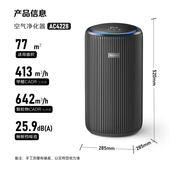 飞利浦（PHILIPS）空气净化器除甲醛除菌除异味除过敏源去烟味 智能感应 AC4228/01