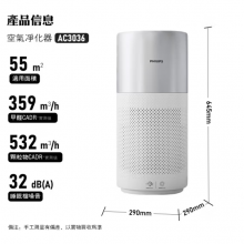 飞利浦（PHILIPS）空氣淨化器 小巨風 除甲醛分解 家用 除異味煙味除 PM2.5 霧霾 AC3