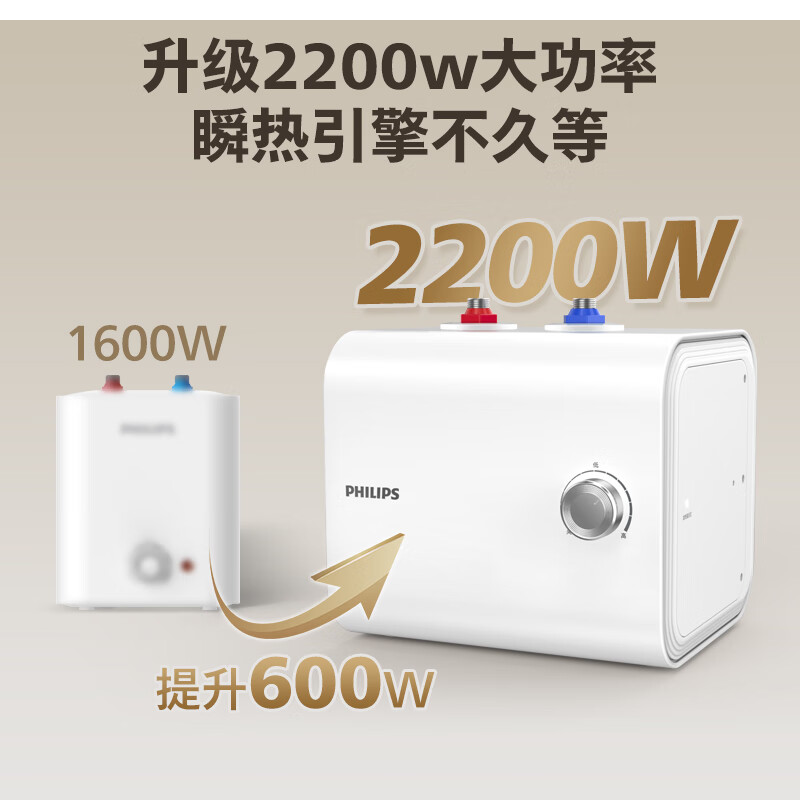 飞利浦（PHILIPS）8.5升上出水小厨宝电热水器 2200W