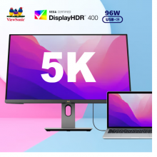 优派 27英寸 5K超清 IPS HDR400 TypeC96W 10bit 旋转升降 微边 广色域