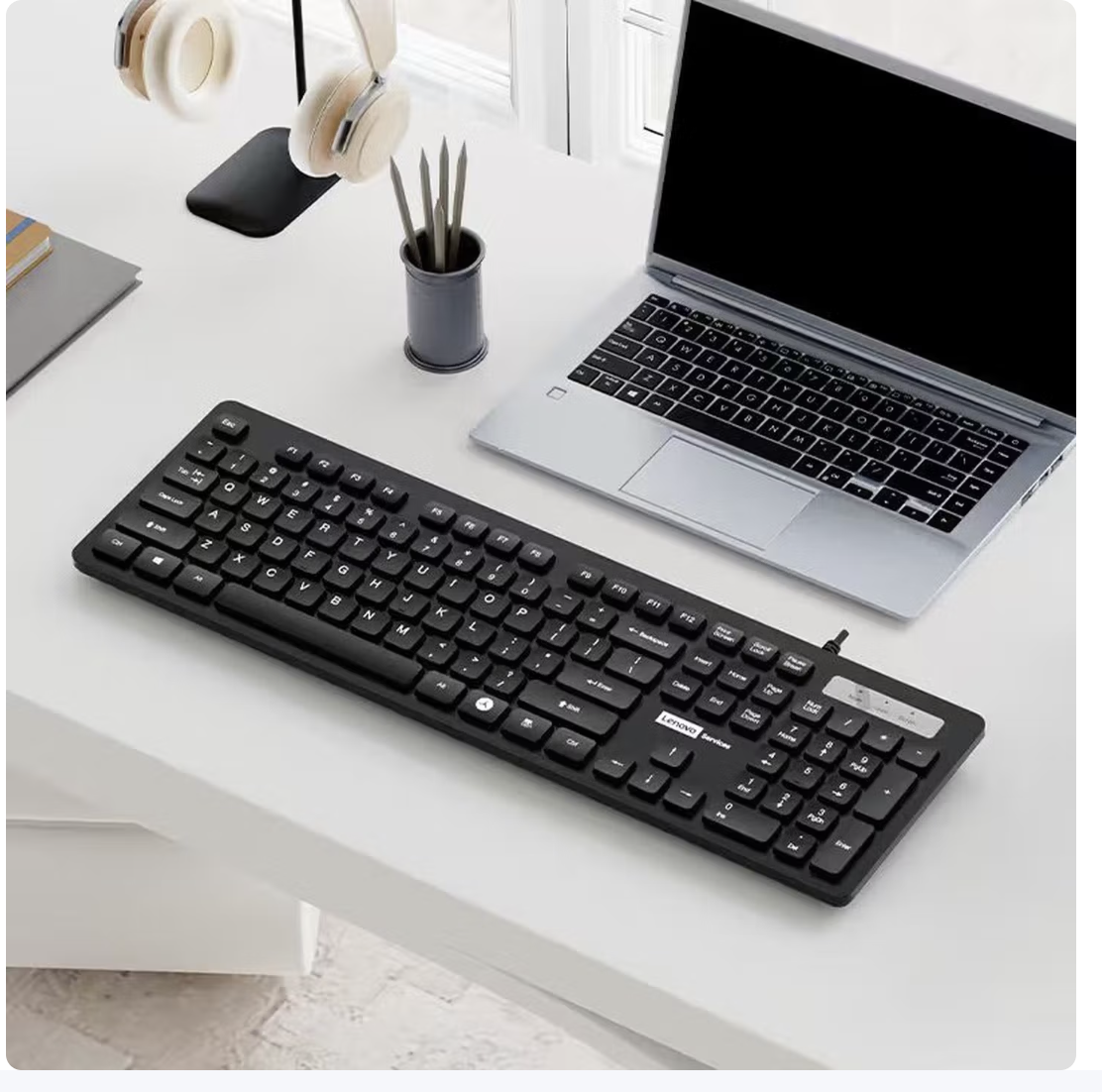 联想（lenovo）有线键盘KL31 巧克力按键 全尺寸键盘 USB 商务电脑办公键盘