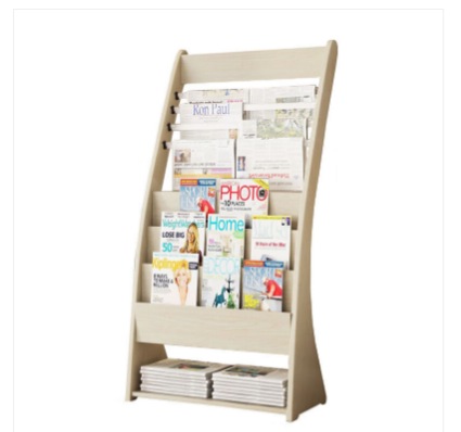 国产报刊架书报架木质资料架落地报纸架立式杂志架宣传单页置物展示架#708原木色