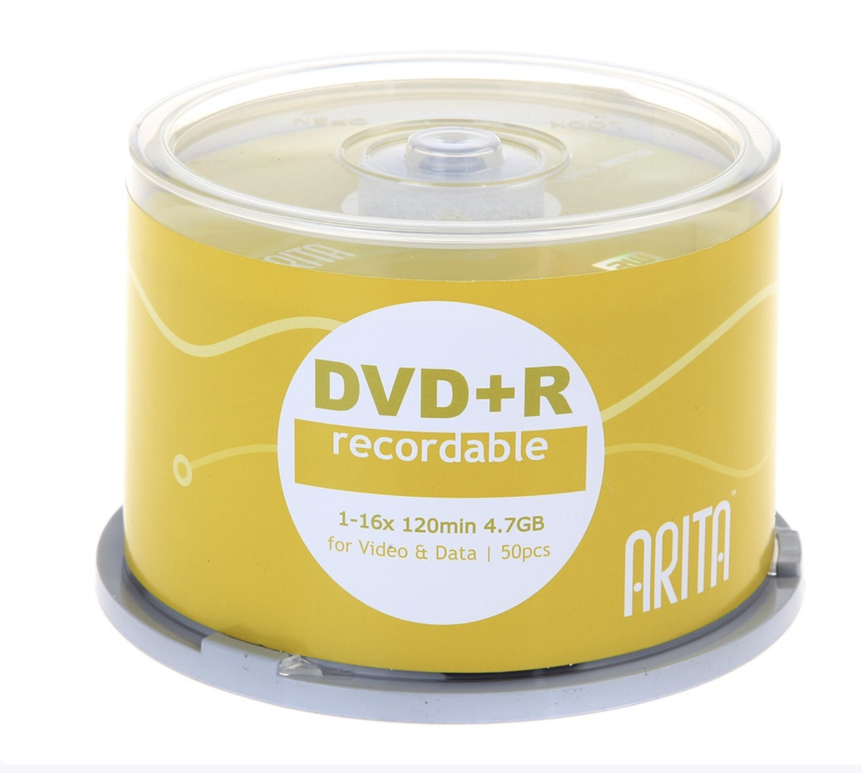 铼德(ARITA) e时代系列 DVD+R 16速4.7G 空白光盘/光碟/刻录盘 桶装50片