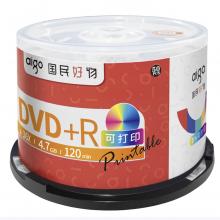 爱国者（aigo） DVD+R 空白光盘/刻录盘 16速4.7GB 桶装50片 可打印