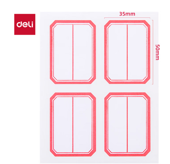 得力（deli）4枚×12张（48枚）标签贴纸自粘性标贴多功能便签贴指示贴纸(35*50mm)白色