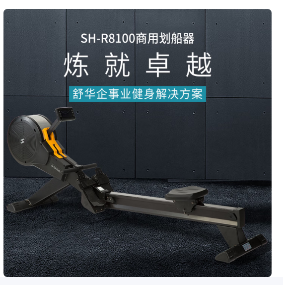 舒华（SHUA） 舒华划船机 商用健身房 运动健身器材 磁控风阻双阻力划船器 SH-R8100