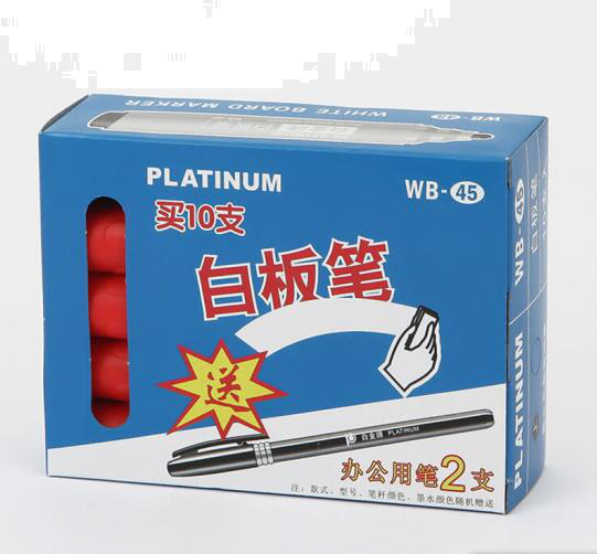白金（PLATINUM） WB-45 可擦白板笔 办公单头塑壳 2mm 红色 2mm