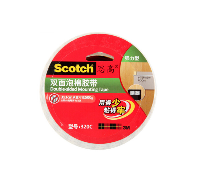 思高（Scotch）320C 双面泡棉胶带(强力型)24mm*5.5m 1卷/袋